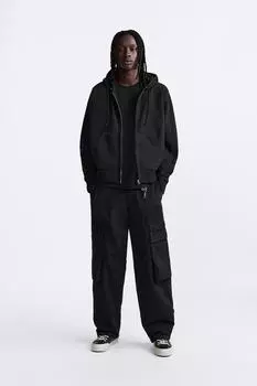 Свитшот на молнии ZARA, черный