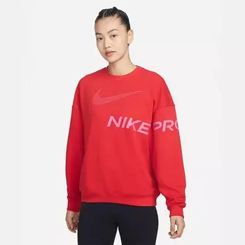 Свитшот Nike Dri-Fit Get Fit Women's French Terry Graphic Crew-Neck, красный
