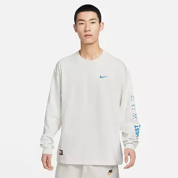 Свитшот Nike Long Sleeve Jersey Casual Crew Neck, серовато-белый
