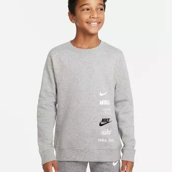 Свитшот Nike Sportswear Big Kids' Boys, черный/белый/серый