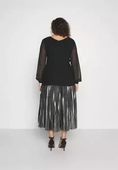 Свитшот ONLY Carmakoma CARJENNY LMIX VNECK, черный