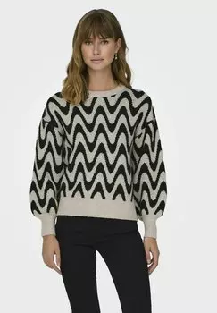 Свитшот ONLY GEMUSTERTER, цвет oatmeal