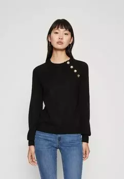 Свитшот ONLY Tall ONLEMMA BUTTON O NECK, черный