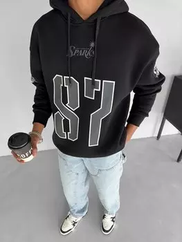 Свитшот Oversize с принтом Los Angeles Черный ablukaonline