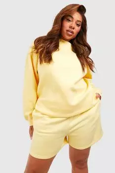 Свитшот оверсайз плюс короткий спортивный костюм Boohoo, лемон