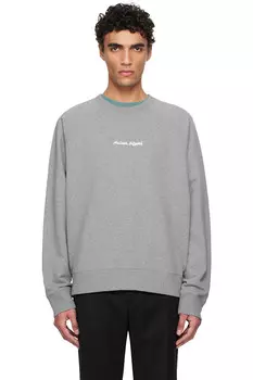 Свитшот оверсайз с вышивкой Maison Kitsun raglan Maison Kitsun, серый