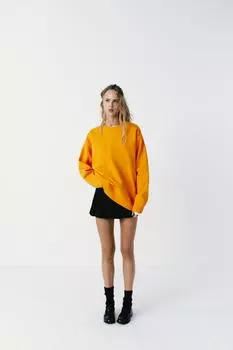 Свитшот оверсайз ZARA, апельсин