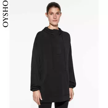 Свитшот Oysho со спортивной молнией, черный