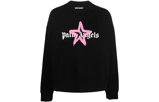 Свитшот Palm Angels с розовой звездой, черный