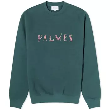 Свитшот Palmes Letters Crew, зеленый