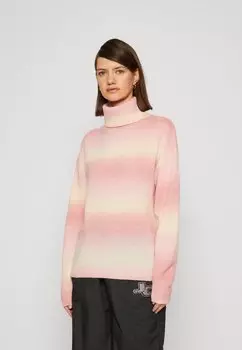 Свитшот Pieces PCRAINBOW ROLL NECK, розовая глазурь/желтый
