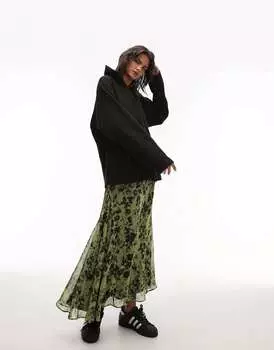 Свитшот-поло премиум-класса Topshop черного цвета