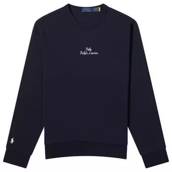 Свитшот Polo Ralph Lauren Chain Stitch Logo Crew, темно-синий