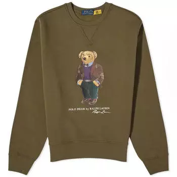 Свитшот Polo Ralph Lauren Heritage Bear, коричневый