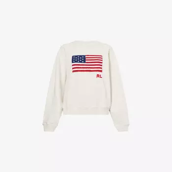 Свитшот Polo Ralph Lauren из хлопкового джерси с флагом, белый