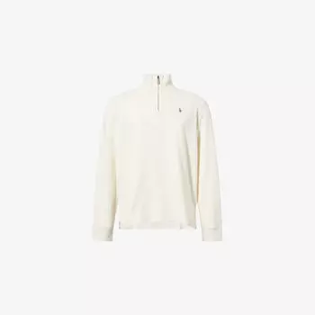 Свитшот Polo Ralph Lauren из хлопкового джерси с вышитым логотипом с воротником на молнии, бежевый