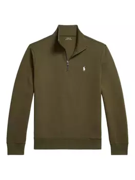 Свитшот Polo Ralph Lauren с застежкой-молнией на половину длины, двойной вязки, зеленый
