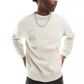 Свитшот Pull&Bear Future, бежевый