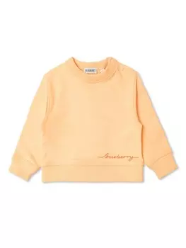Свитшот с аппликацией Burberry Kids, оранжевый