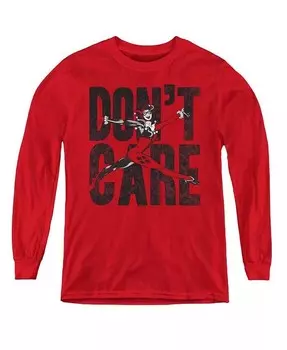 Свитшот с длинными рукавами Boys of America Youth Dont Care Justice League, красный