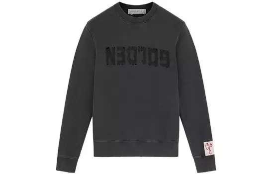 Свитшот с длинными рукавами и принтом логотипа Golden Goose, темно-серый