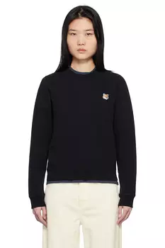 Свитшот с головой лисы Maison Kitsun, черный