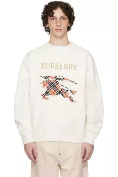Свитшот с интарсией EKD Burberry, цвет chalk