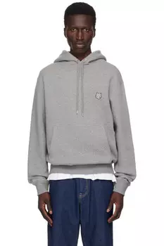 Свитшот с капюшоном в виде головы лисы Bold fox Maison Kitsun, серый