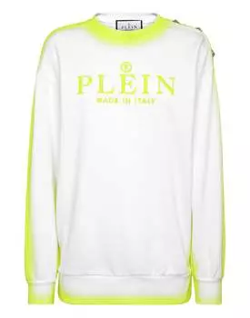 Свитшот с круглым вырезом флуоресцентный PHILIPP PLEIN, белый