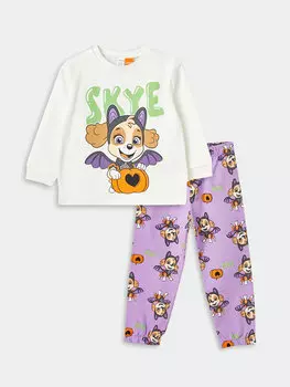 Свитшот с круглым вырезом и длинными рукавами с принтом «Щенячий патруль» для маленьких девочек, комплект из 2 предметов и нижняя часть спортивного костюма LCW baby