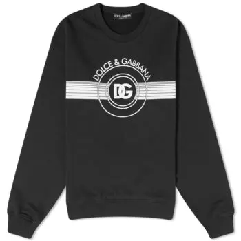 Свитшот с круглым вырезом и логотипом Dolce & Gabbana Band, черный