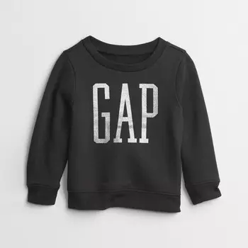 Свитшот с круглым вырезом и логотипом Gap, черный