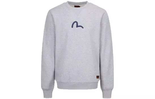 Свитшот с круглым вырезом и принтом «Чайка» Evisu, цвет Heather Gray