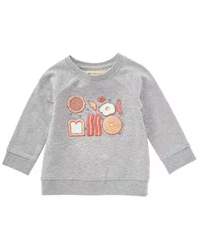 Свитшот с круглым вырезом и вышивкой Monica + Andy, серый