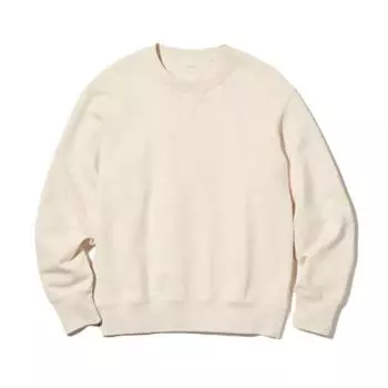 Свитшот с круглым вырезом Uniqlo, кремовый