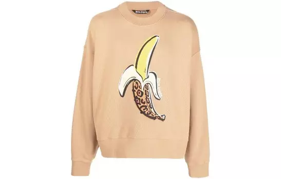 Свитшот с леопардовым принтом «Банан» Palm Angels, цвет Coyote/Coyote