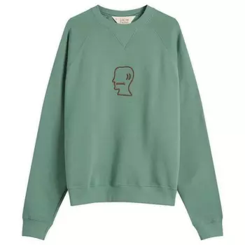 Свитшот с логотипом и рукавом реглан Brain Dead, цвет avocado