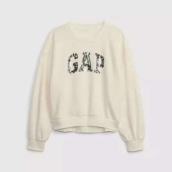 Свитшот с логотипом из пайеток Gap, белый