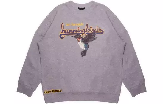 Свитшот с логотипом Letter Series унисекс, серый меланж Drew House, цвет Heather Gray