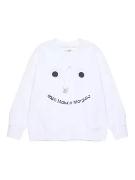 Свитшот с логотипом MM6 Maison Margiela Kids, белый