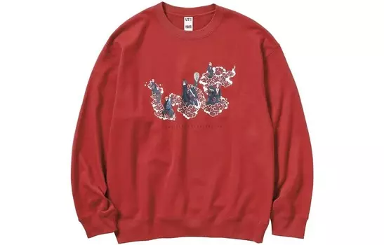 Свитшот с логотипом Naruto, унисекс, красный Uniqlo, красный