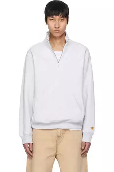 Свитшот с молнией на шее Chase Carhartt Work In Progress, цвет ash heather