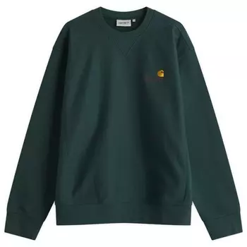Свитшот с надписью American script Carhartt Wip, цвет conifer