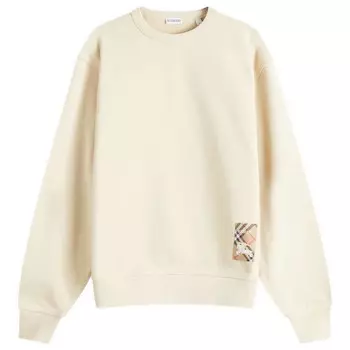 Свитшот с надписью Check label Burberry, цвет nutmeg