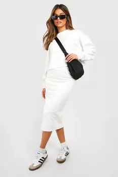 Свитшот с наклоном Boohoo, экру