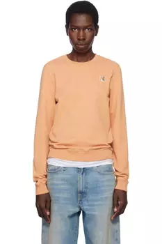 Свитшот с нашивкой в виде головы оранжевой лисы Maison Kitsun