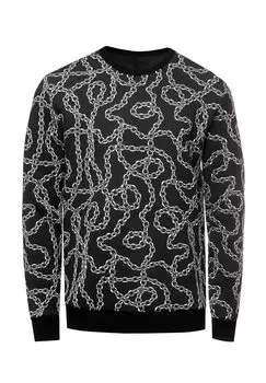 Свитшот с необычным узором RUSTY NEAL, черный