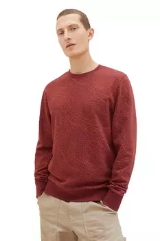 Свитшот с овальным вырезом Tom Tailor, оранжевый