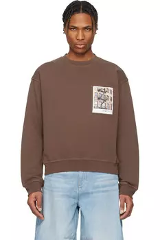 Свитшот с принтом «Бруклин» Helmut Lang, цвет brick