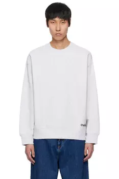 Свитшот с принтом Label Script Carhartt Work In Progress, цвет ash heather